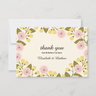 Ombre and Yellow Floral Wedding Dankeschön Karte