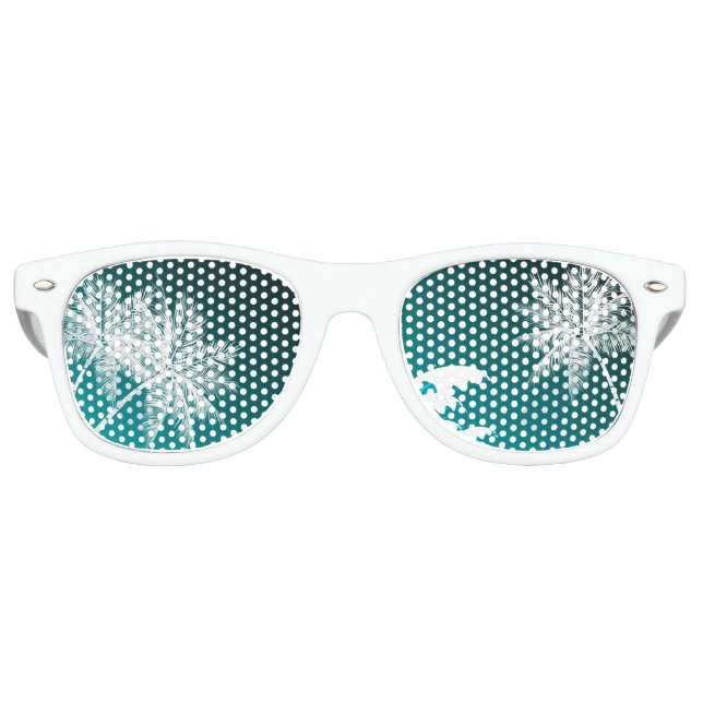 OMBRÉ AQUAMARIN TROPISCHE PALTEN PARTYBRILLE (Vorderseite)