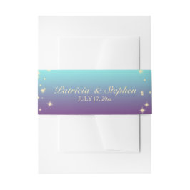 Ombre' Aquamarine und Lila Hochzeit Einladungsbanderole