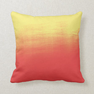 Ombre Aquarell-Beschaffenheit - Gelb-und Kissen