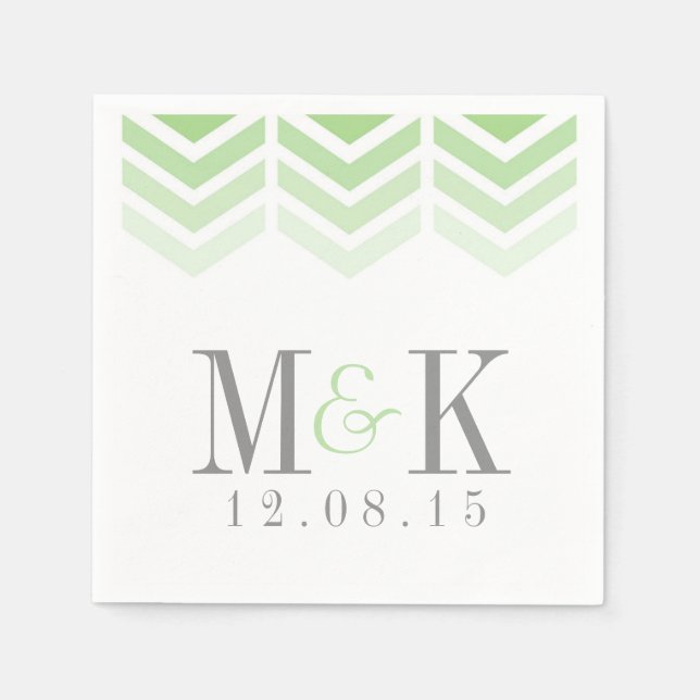 Ombre Arrows Modern Zickzack Modern Monogram Napki Serviette (Vorderseite)