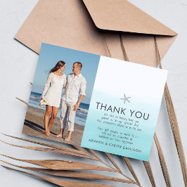 Ombre Beach Destination Ocean Wedding Vielen Dank Dankeskarte