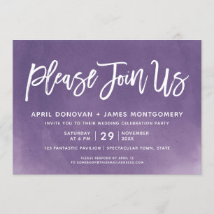 Ombre Bitte schließen Sie uns Brush Typografy Wedd Einladung