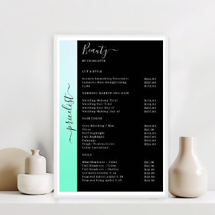 Ombre & Black Preisliste Salon Poster
