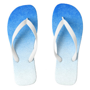 Ombre Blau und Weiß tauchen in traumhafte Farben Flip Flops