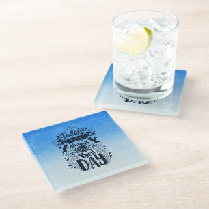 Ombre Blau und Weiß tauchen in traumhafte Farben Glasuntersetzer