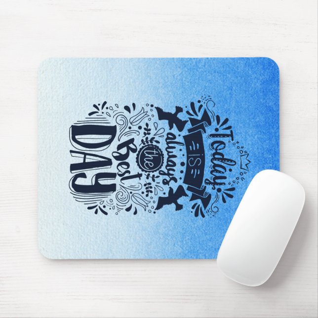 Ombre Blau und Weiß tauchen in traumhafte Farben Mousepad (Mit Mouse)
