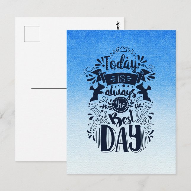 Ombre Blau und Weiß tauchen in traumhafte Farben Postkarte (Vorne/Hinten)