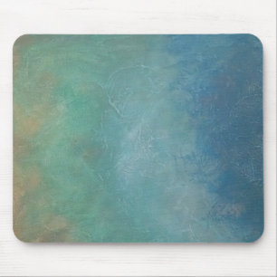 Ombre blaue grünes Seeabstrakte Malerei Mousepad