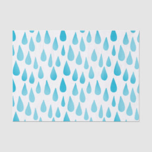 Ombre Blue Falling Raindrops Seidenpapier