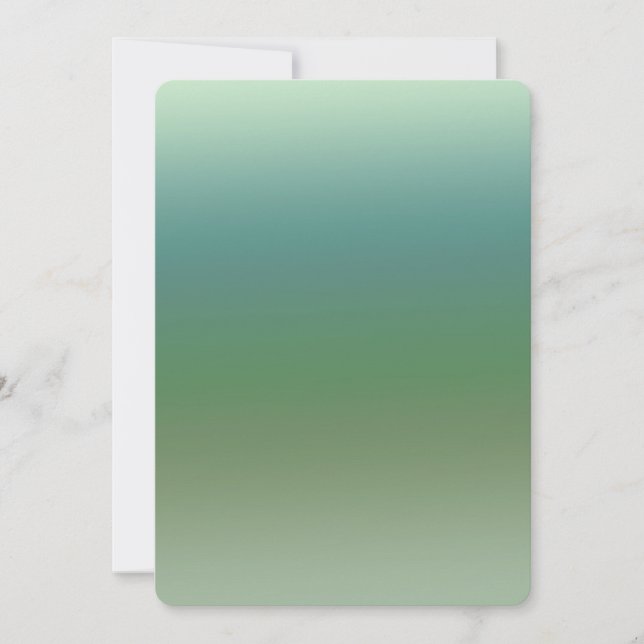 Ombre Blue Green Sea Baby Dusche Einladung (Vorderseite)