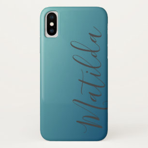 Ombre Blue Navy Aquamariner Schlichter Personalisi Case-Mate iPhone Hülle
