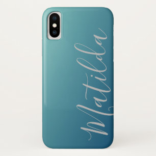 Ombre Blue Navy Aquamariner Schlichter Personalisi Case-Mate iPhone Hülle