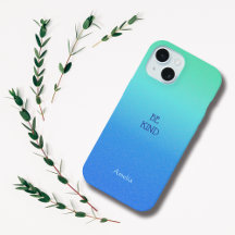 Ombre Blue Personalize Quote & Name iPhone Fall
