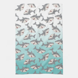 Ombre Blue Shark Muster Reinigung Kleidung Küche Geschirrtuch