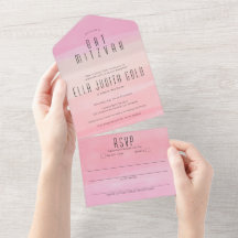 Ombre Blush Pink Elegant CUSTOM BAT BAR MITZVAH