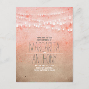 Ombre Blush-Pink elegante Save-the-Date-Postkarten Ankündigungspostkarte