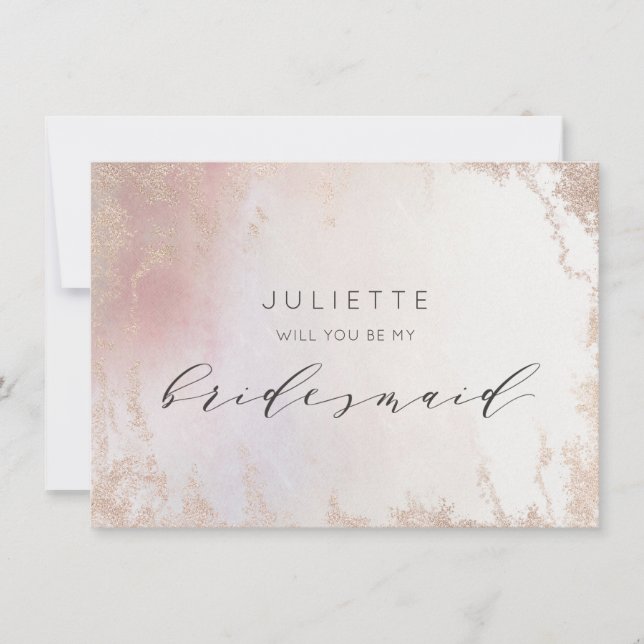 Ombre Blush Pink Mattiert Bridesmaid Vorschlag Car (Vorderseite)
