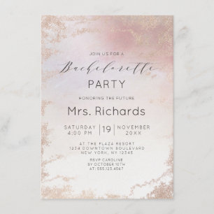 Ombre Blush Pink Mattiert Foil Junggeselinnen-Absc Einladung
