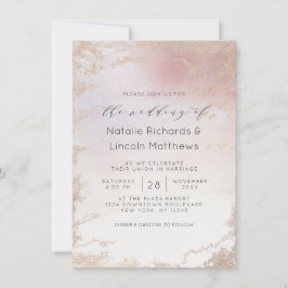Ombre Blush Pink Mattiert Foil Script Hochzeit Einladung