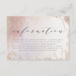 Ombre Blush Pink Mattiert Foil Wedding Information Begleitkarte