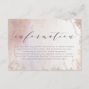 Ombre Blush Pink Mattiert Foil Wedding Information Begleitkarte