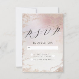 Ombre Blush Pink Mattiert Foil Wedding RSVP Antwor Karte