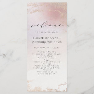 Ombre Blush Pink Mattiert Foil Wedding Zeremonie Programm
