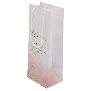Ombre Blush Pink Mattiert Herzlichen Glückwunsch H Geschenktüte Für Weinflaschen