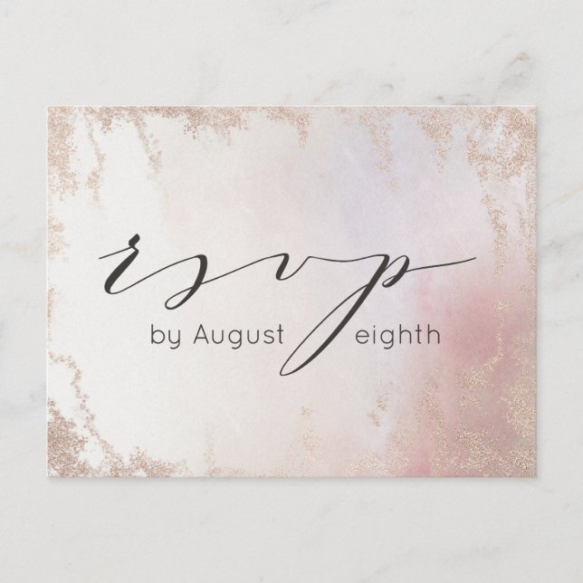 Ombre Blush Pink Mattierte Hochzeitsmahlzeit UAWG Postkarte (Vorderseite)
