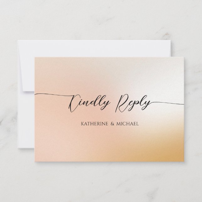 Ombre blush pink Wedding RSVP Karte (Vorderseite)