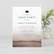 Ombre Brown Modern Graduation Party