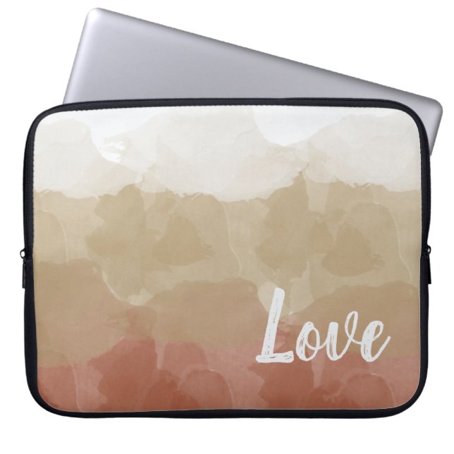 Ombre Brown und Tan Liebe Graceful Gradient Laptopschutzhülle (Vorderseite)