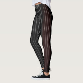 Ombre Button Striped Leggins