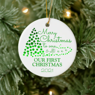 Ombré-Christbaum, Unser erstes Weihnachten Weihnac Keramik Ornament
