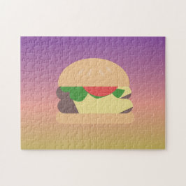 Ombre Colorful Feinschmecker Burger Liebe Rainbow Puzzle