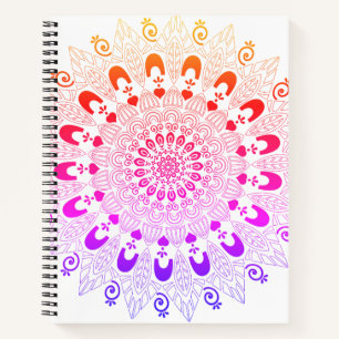 Ombre Colors Mandala Blume Design Sketch Art Notizbuch