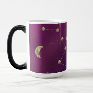 Ombre Constellation Galaxy Lila Faux-Goldsterne Verwandlungstasse