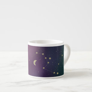 Ombre Constellation Galaxy Lila Imitate Gold Stars Espressotasse