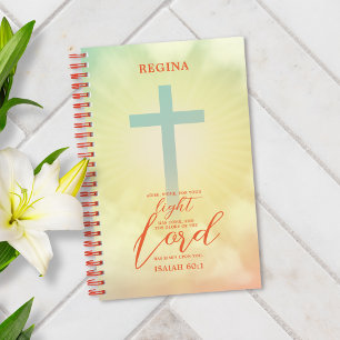 Ombre Cross Bible Verse Personalisiert Notizbuch