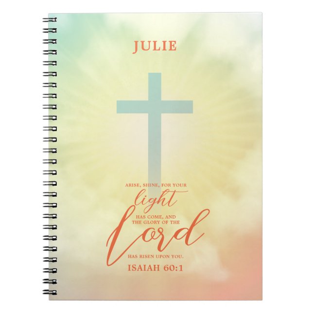Ombre Cross Scripture Personalisiert Notizblock (Vorderseite)