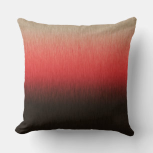 Ombre Dark Brown Coral Red Almond Kissen