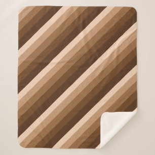 Ombre diagonale Streifen in kaffebräunlichen Tönen Sherpadecke