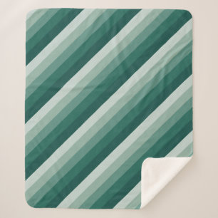 Ombre Diagonalstreifen in grünen Farbtönen Sherpadecke