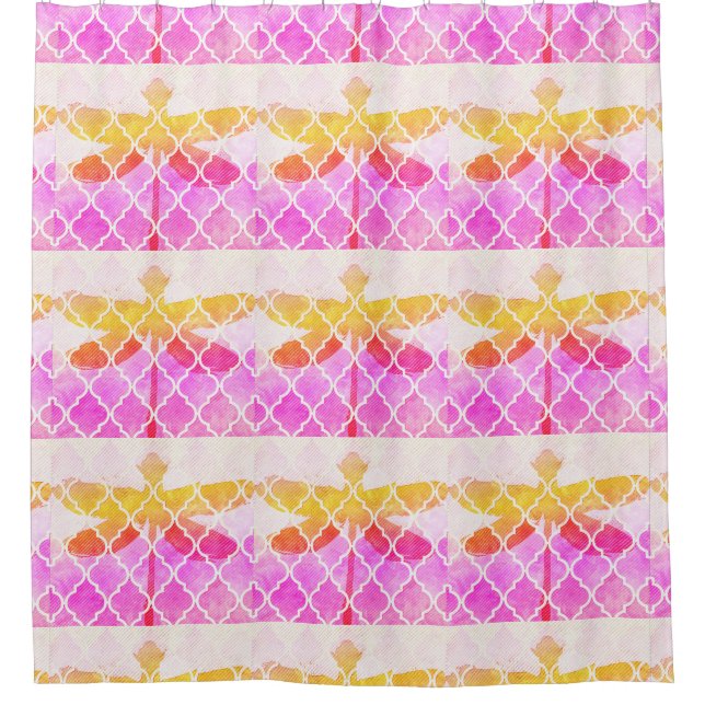 Ombre Dragonfly Duschvorhang (Vorderseite)