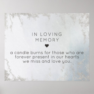 Ombre Dusty Blue Frosted In Loving Memory Schild