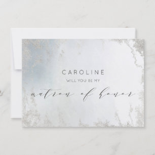 Ombre Dusty Blue Matron of Honor Vorschlag Card