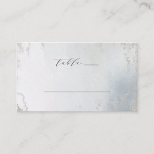 Ombre Dusty Blue Mattiert Foil Wedding Tischnummer Platzkarte