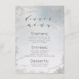 Ombre Dusty Blue Mattiert Silver Foil Modernes Abe Menükarte