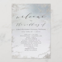 Ombre Dusty Blue Mattiert Silver Wedding Zeremonie